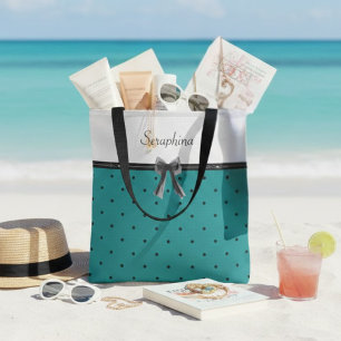 Sac fourre-tout moderne luxe monogramme sarcelle