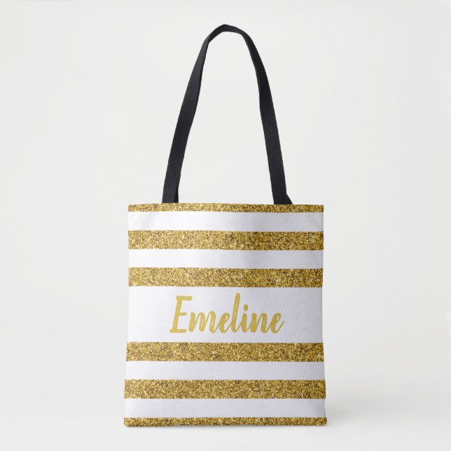 Sac fourre-tout Monogram Gold Stripe (Devant)