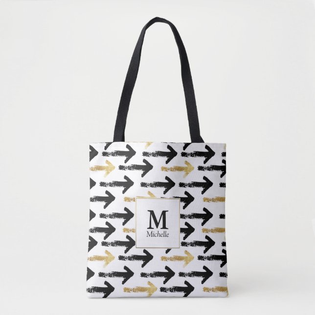 Sac fourre-tout Monogramme Arrow Noir & Or (Devant)