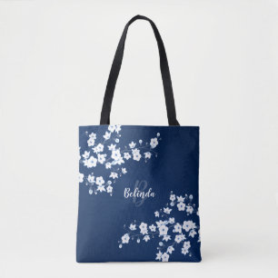 Sac fourre-tout Monogramme blanc bleu marine