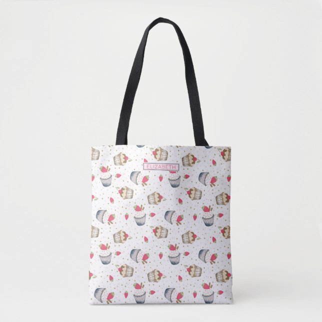 Sac fourre-tout Monogramme Cupcake - Rose doux Per (Devant)