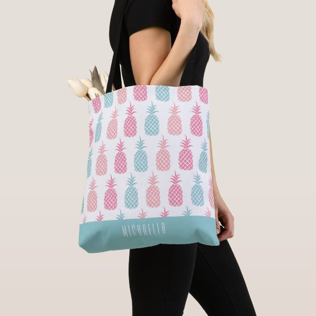 Sac fourre-tout Monogramme d'ananas tropical moder (De près)