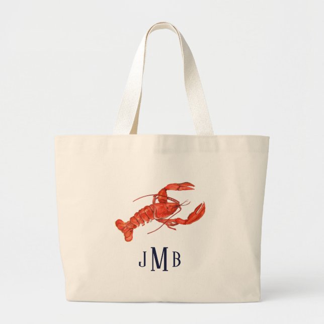 Sac fourre-tout monogramme de homard nautique (Devant)