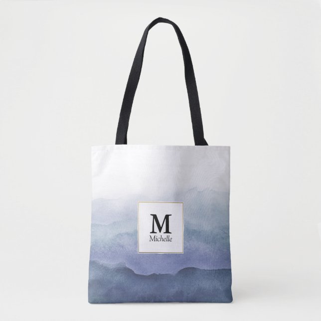 Sac fourre-tout Monogramme des ondulations bleu (Devant)