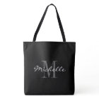 Sac fourre-tout monogramme noir et blanc glamour