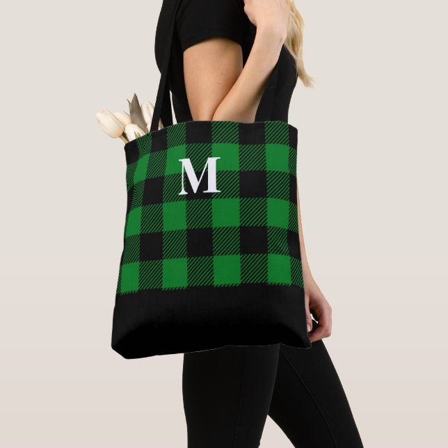 Sac fourre-tout Monogramme Plaid Buffalo Vert (De près)