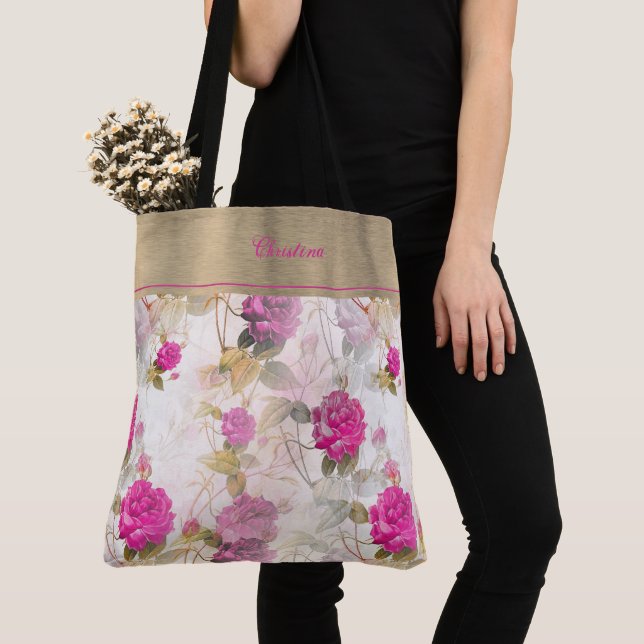 Sac fourre-tout Monogramme Rose tendance (De près)