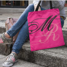 Sac fourre-tout monogramme rose tout-sur-impressio