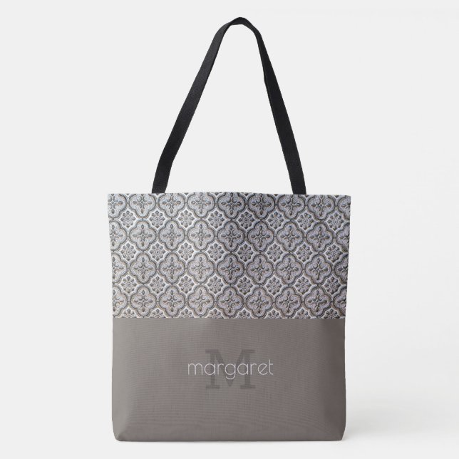 Sac fourre-tout monographique texturé classique (Devant)