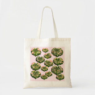 Sac fourre-tout Monstera rose amusant botanique