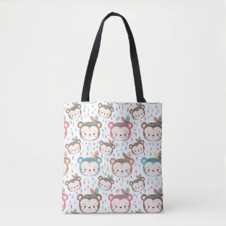 Sac fourre-tout Motif à ours mignon avec Boho colo