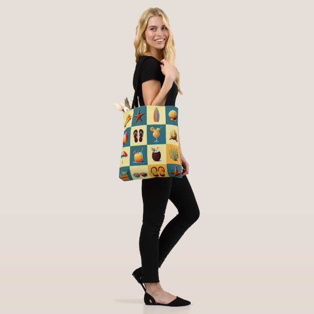 Sac fourre-tout Motif Beach Objects (Sur le modèle)