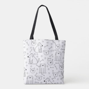 Sac fourre-tout Motif de chien et de chat à main m