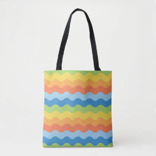 Sac fourre-tout Motif des vagues multicolores