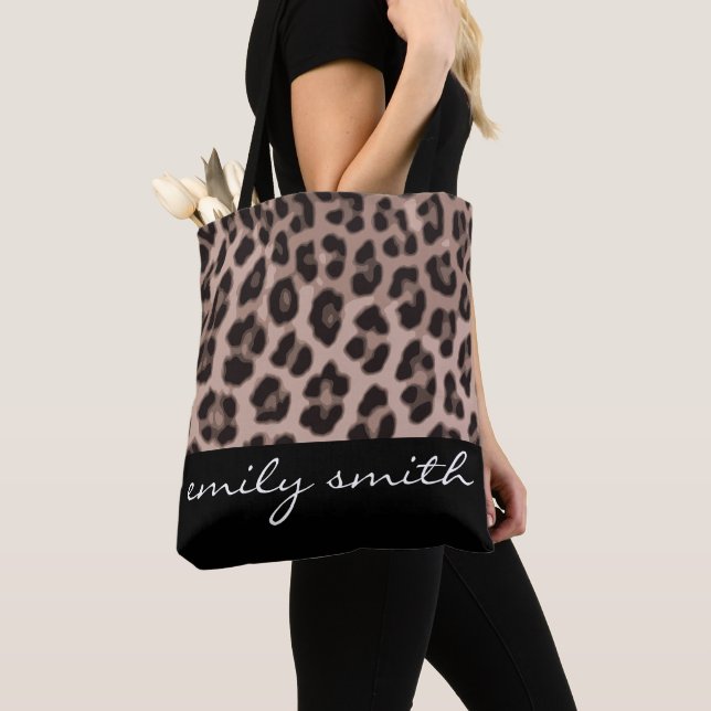 Sac fourre-tout Motif Leopard personnalisé (De près)