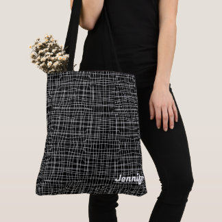 Sac fourre-tout Motif minimaliste noir et blanc