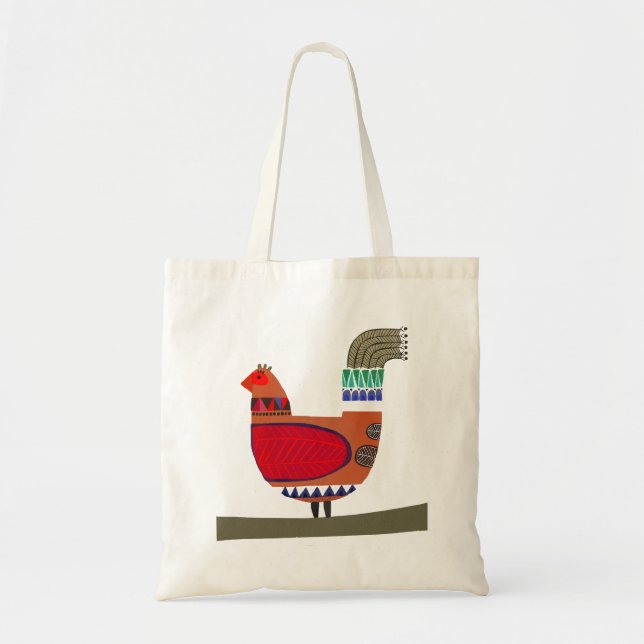 Sac fourre-tout motif oiseau coloré (Devant)