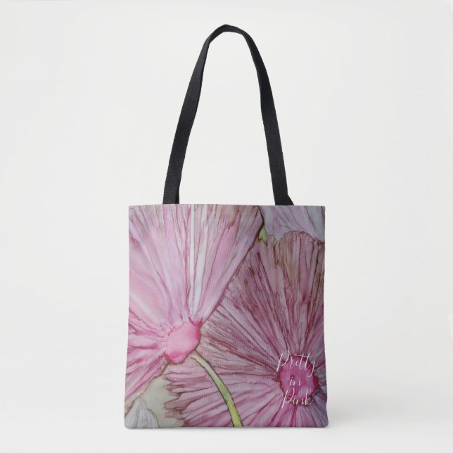 Sac fourre-tout, Moyenne "Jolies Fleurs Roses" (Devant)