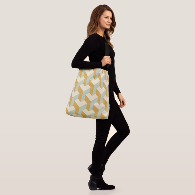 sac fourre-tout "MUSTARD JAUNE GÉOMÉTRIQUE" CROSS- (Sur le modèle)