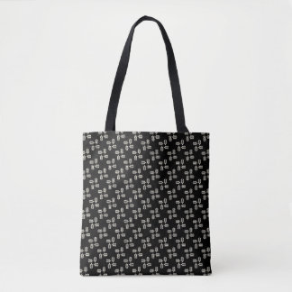 Sac fourre-tout noir avec crâne blanc et os croisé