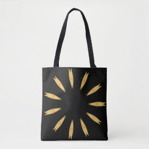 Sac fourre-tout noir avec motif kaléidoscope orang