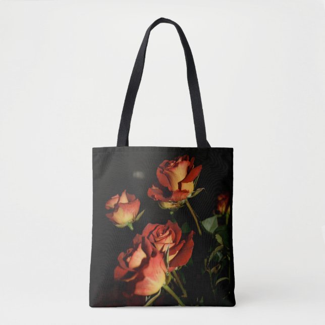 sac fourre-tout noir avec Roses rouges (Devant)