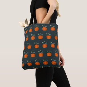 Sac fourre-tout noir citrouille d'Halloween