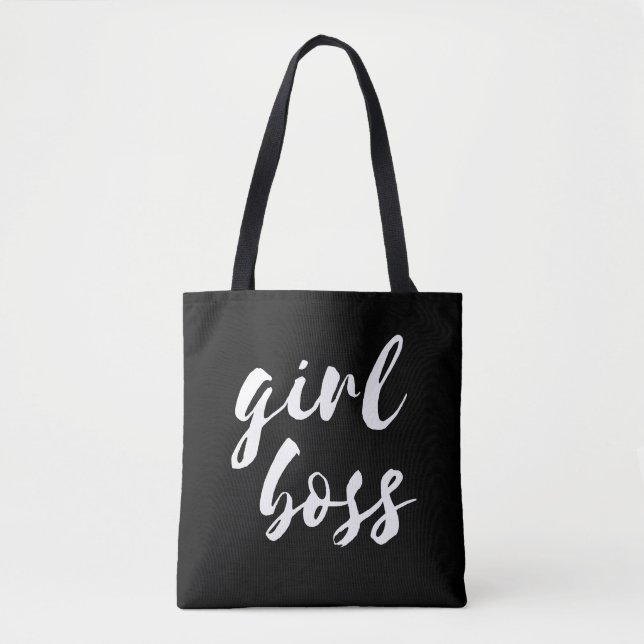 Sac fourre-tout noir de fille patron (Devant)