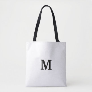 Sac fourre-tout noir et blanc à monogramme pour la