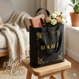 Sac fourre-tout noir minimaliste Mama pour usage q
