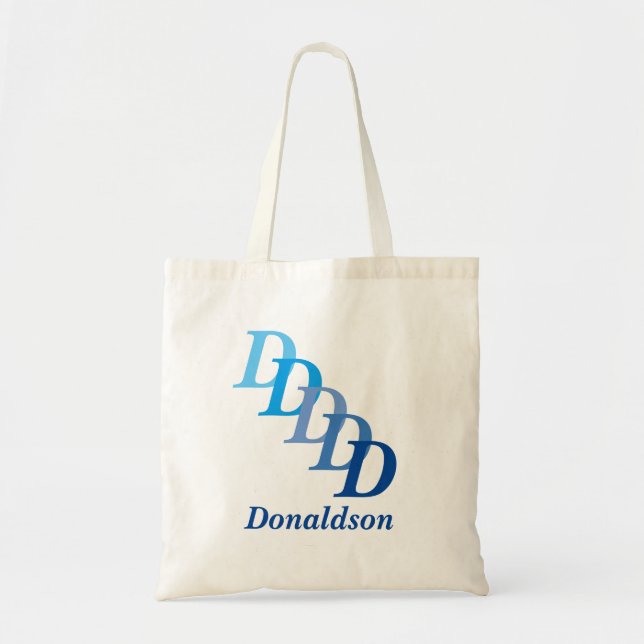 Sac fourre-tout - Nom de famille et lettres en ble (Devant)