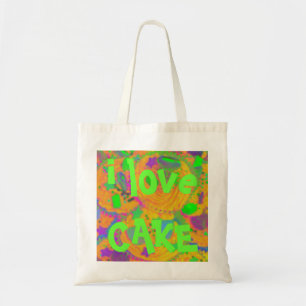 Sac fourre-tout Orange Cupcakes "i love cake"