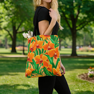 Sac fourre-tout Orchidées Orange