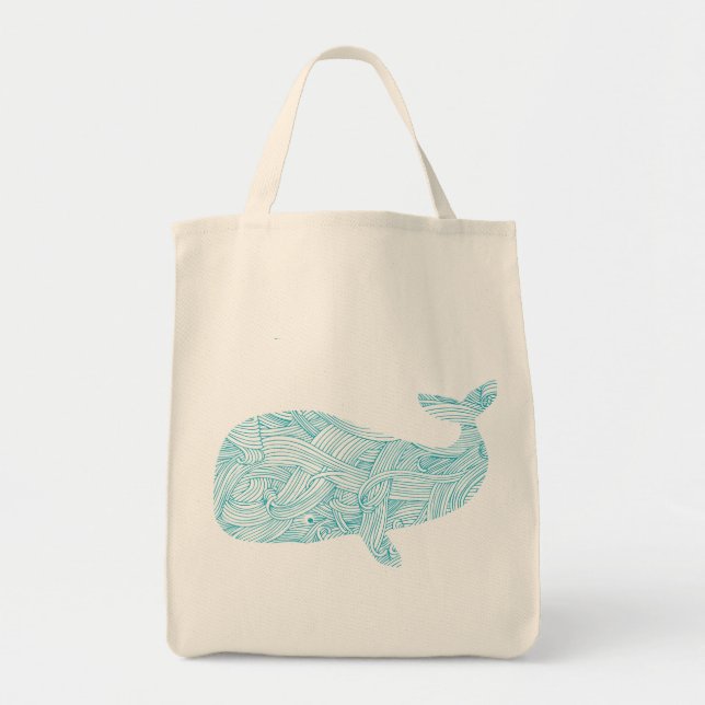 Sac fourre-tout organique à épicerie de baleine (Devant)