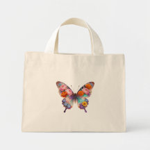 Sac fourre-tout papillon floral esthétique bohème
