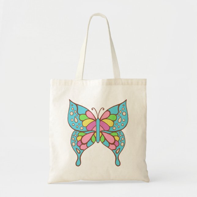 Sac fourre-tout papillon rétro (Devant)