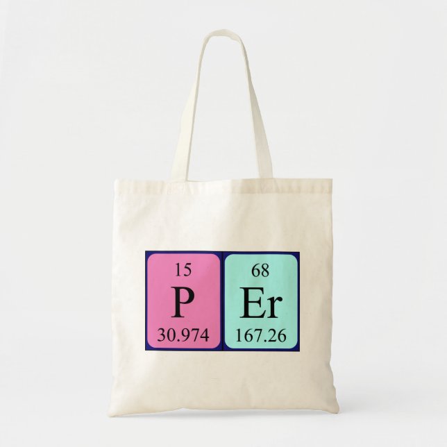 Sac fourre-tout par nom de table périodique (Devant)