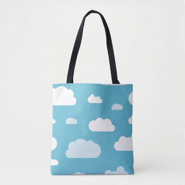 Sac fourre-tout pelucheux à ciel de nuages (Devant)