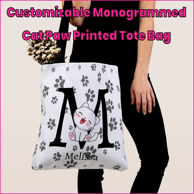 Sac fourre-tout personnalisable avec monogramme et (Créateur téléchargé)