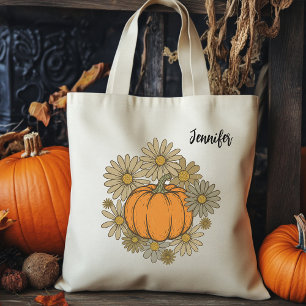 Sac fourre-tout personnalisé à motif floral rétro 
