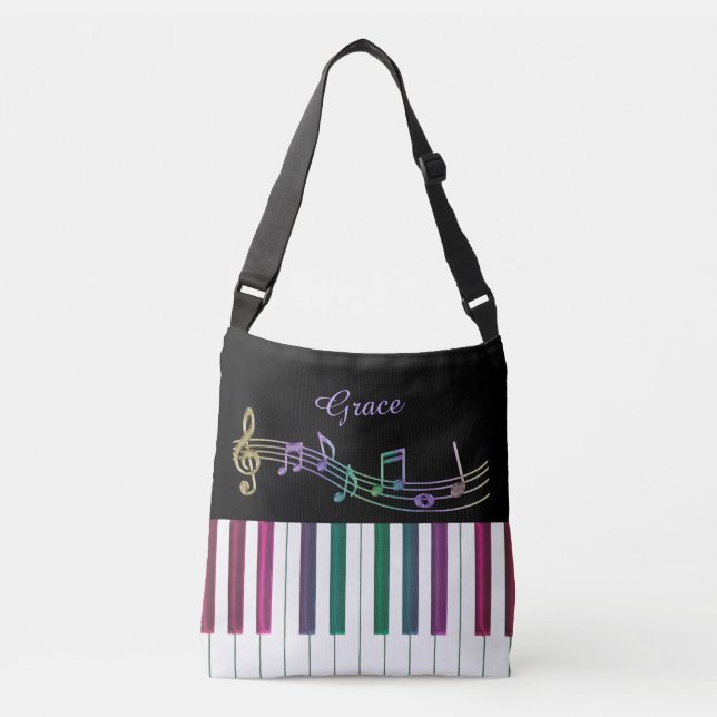 Sac fourre-tout personnalisé à musique de piano (Devant)