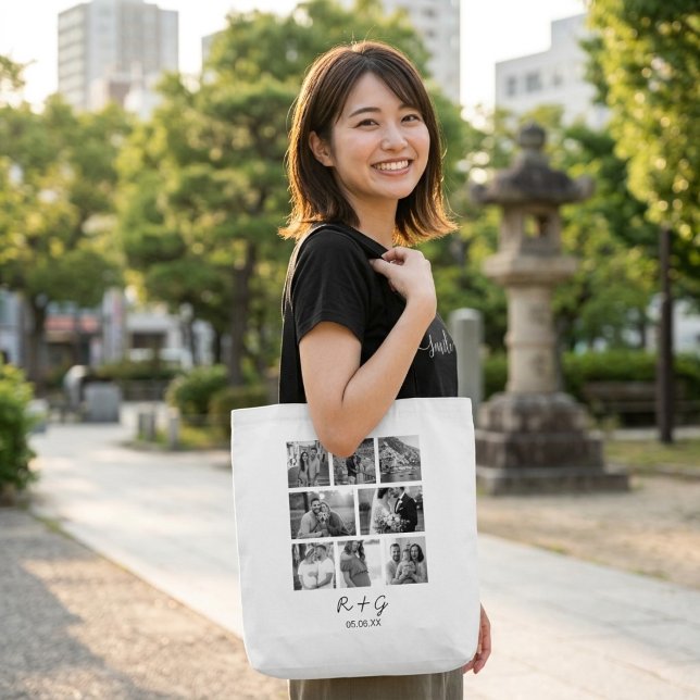 Sac fourre-tout personnalisé avec collage de 8 pho (Créateur téléchargé)