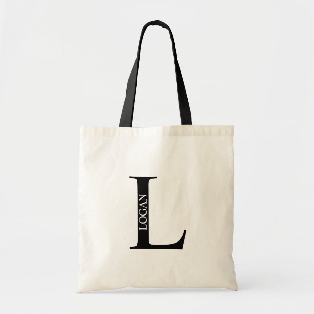Sac fourre-tout personnalisé avec monogramme et no (Devant)