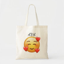 Sac fourre-tout personnalisé avec nom et emojis de