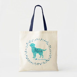 Sac fourre-tout personnalisé bleu pastel pour labr