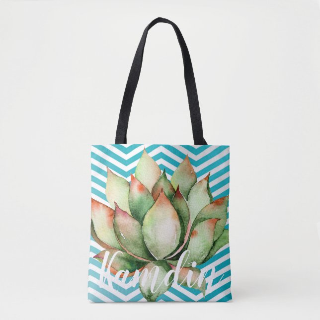 Sac fourre-tout personnalisé Boho Cactus Succulent (Devant)