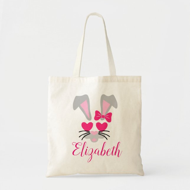 Sac fourre-tout personnalisé de filles lapins de P (Devant)
