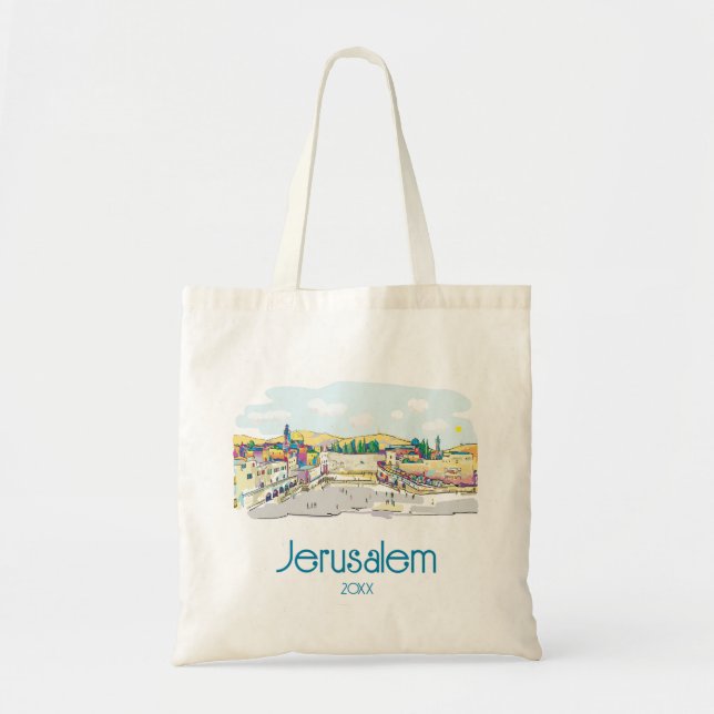 Sac fourre-tout personnalisé de Jérusalem (Devant)