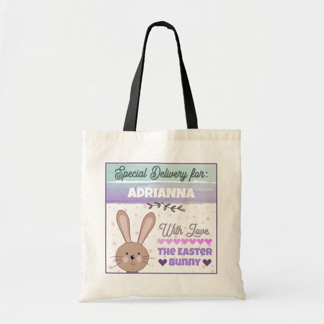 Sac fourre-tout personnalisé de la part du lapin d (Devant)