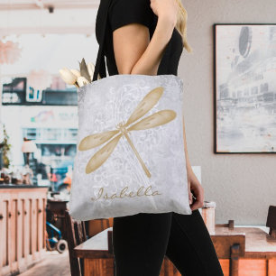 Sac fourre-tout personnalisé de libellules d'or